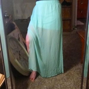 Turquoise sheer skirt